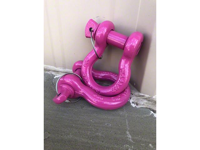 3/4-Inch D-Ring Shackles; Passion Pink