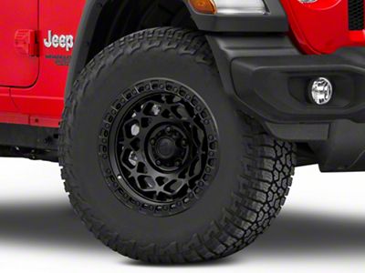 Fuel Wheels Unit Matte Black with Matte Black Ring Wheel; 17x9 (18-23 Jeep Wrangler JL)
