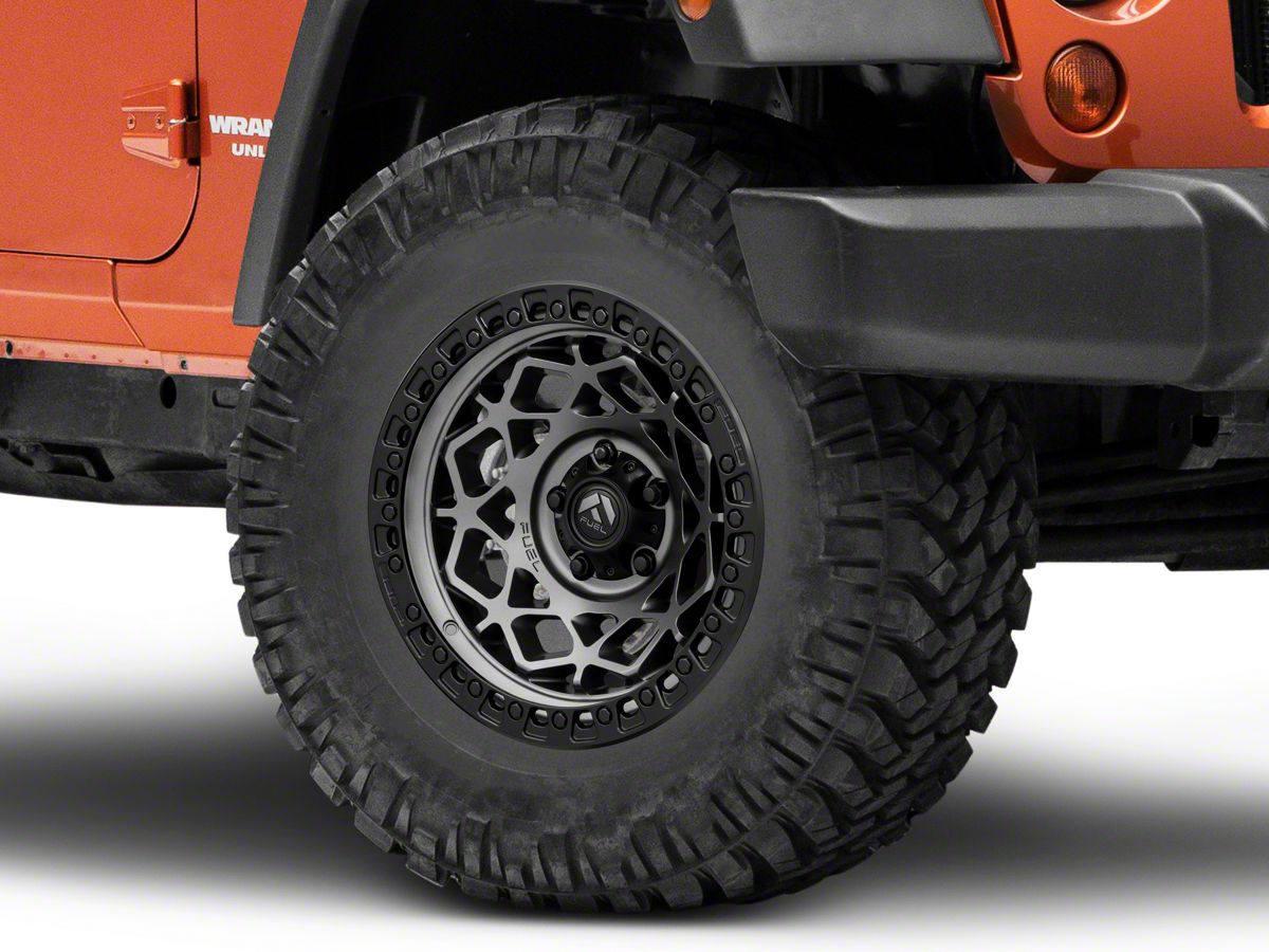 Fuel Wheels Jeep Wrangler Unit Matte Gunmetal with Matte Black Ring Wheel;  17x9 D78417907550 (07-18 Jeep Wrangler JK) - Free Shipping