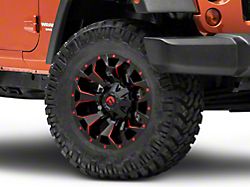 Fuel Wheels Assault Matte Black Red Milled Wheel; 18x9; 1mm Offset (87-95 Jeep Wrangler YJ)