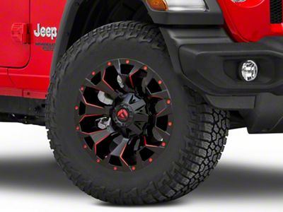 Fuel Wheels Assault Matte Black Red Milled Wheel; 18x9 (18-23 Jeep Wrangler JL)