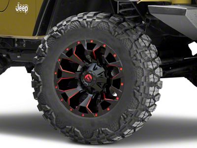 Fuel Wheels Assault Matte Black Red Milled Wheel; 18x9 (97-06 Jeep Wrangler TJ)