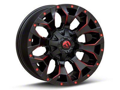 Fuel Wheels Assault Matte Black Red Milled Wheel; 20x9; 1mm Offset (87-95 Jeep Wrangler YJ)