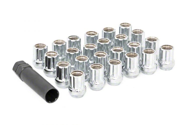 Rough Country Chrome Open End Wheel Installation Kit; M14x1.5; Set of 24 (20-23 Jeep Gladiator JT)