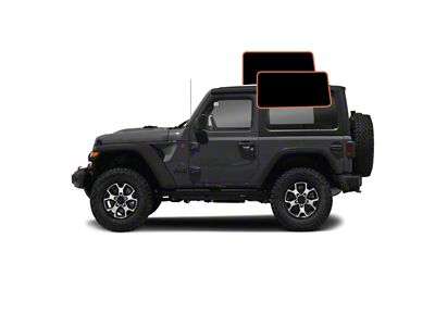 MotoShield Pro Cargo Driver/Passenger Window Tint; 15% (18-24 Jeep Wrangler JL 2-Door w/ Hard Top)