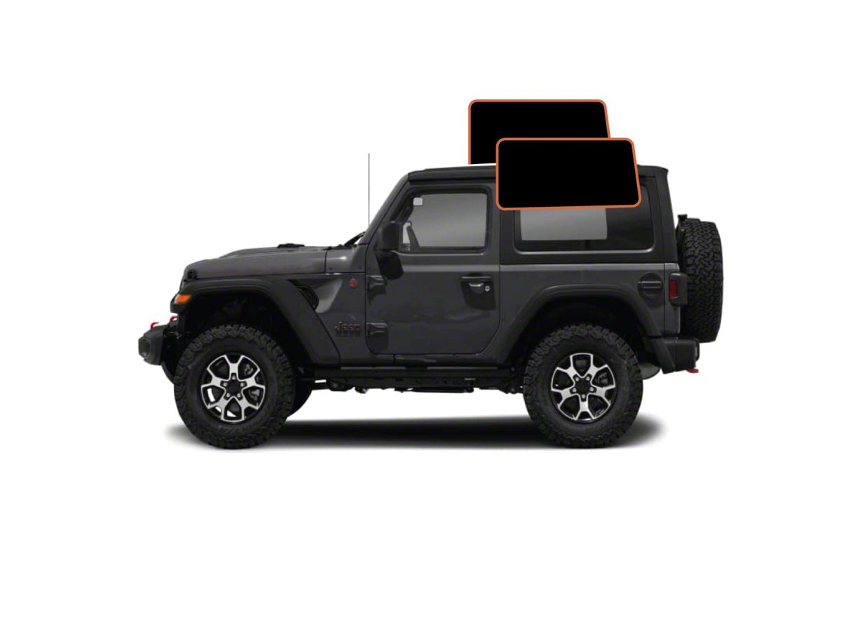 MotoShield Pro Jeep Wrangler Cargo Driver/Passenger Window Tint; 15%  JPWGR-1117-2D-103-015 (11-18 Jeep Wrangler JK 2-Door w/ Hard Top) - Free  Shipping