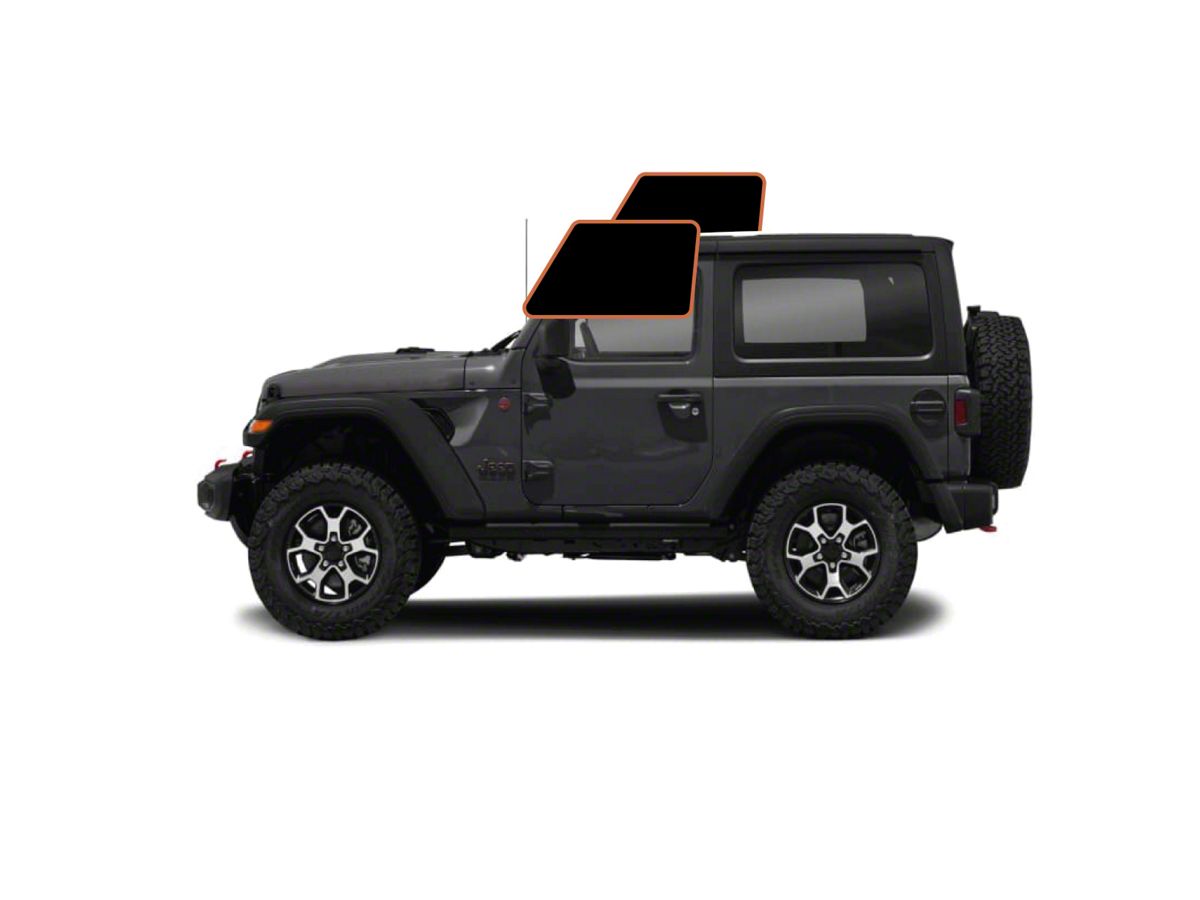 MotoShield Pro Jeep Wrangler Front Driver/Passenger Window Tint; 35%  JPWGR-1821-2D-101-035 (18-23 Jeep Wrangler JL 2-Door w/ Hard Top) - Free  Shipping