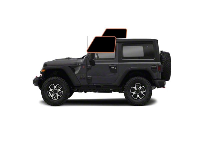 MotoShield Pro Front Driver/Passenger Window Tint; 15% (11-18 Jeep Wrangler JK 2-Door w/ Hard Top)