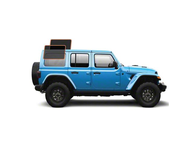 MotoShield Pro Cargo Driver/Passenger Window Tint; 15% (18-24 Jeep Wrangler JL 4-Door w/ Hard Top)