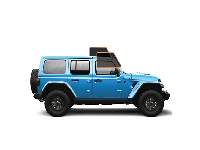 MotoShield Pro Front Driver/Passenger Window Tint; 25% (11-18 Jeep Wrangler JK 4-Door w/ Hard Top)