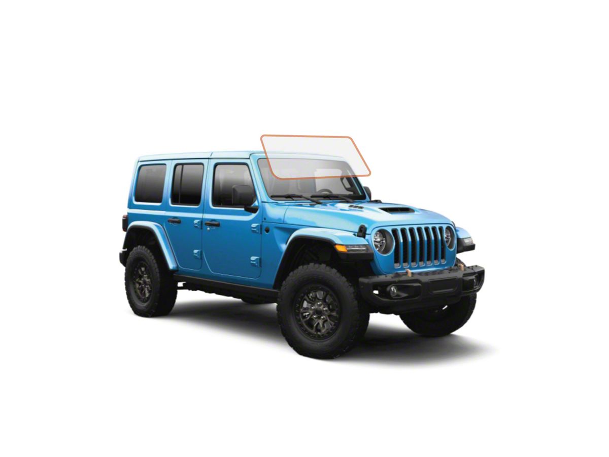 MotoShield Pro Jeep Wrangler Front Windshield Tint; 70%  JPWGR-1117-4D-100-070 (11-18 Jeep Wrangler JK 4-Door w/ Hard Top) - Free  Shipping