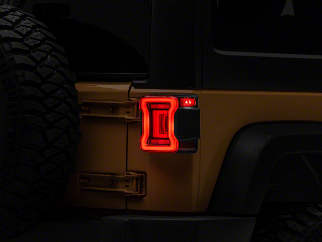 Axial JL Style LED Tail Lights; Black Housing; Red Lens (07-18 Jeep Wrangler JK)