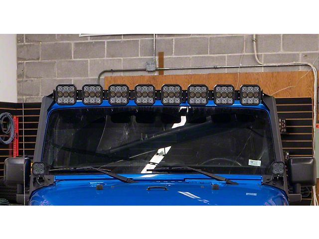Diode Dynamics SS5 Sport CrossLink Windshield Light Bar Kit; White Combo (07-18 Jeep Wrangler JK)