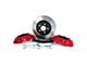 Alcon 6-Piston Front Big Brake Kit with 350x34mm Slotted Rotors; Red Calipers (20-24 Jeep Gladiator JT)