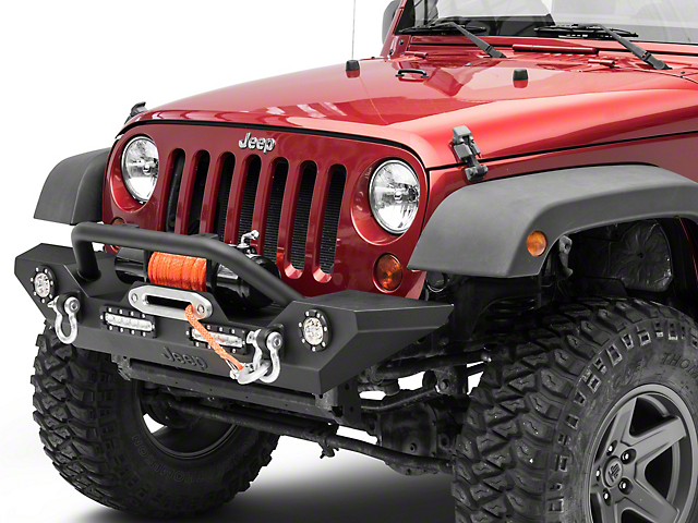 Officially Licensed Jeep Trail Force HD Front Bumper with LED Lights and Jeep Logo (07-18 Jeep Wrangler JK)