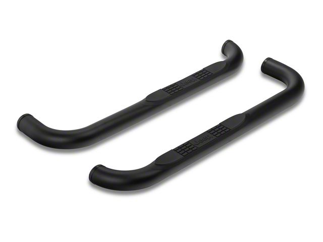 Jeep Licensed by RedRock 3-Inch Round Side Step Bars with Jeep Logo; Textured Black (87-06 Jeep Wrangler YJ & TJ, Excluding Unlimited)