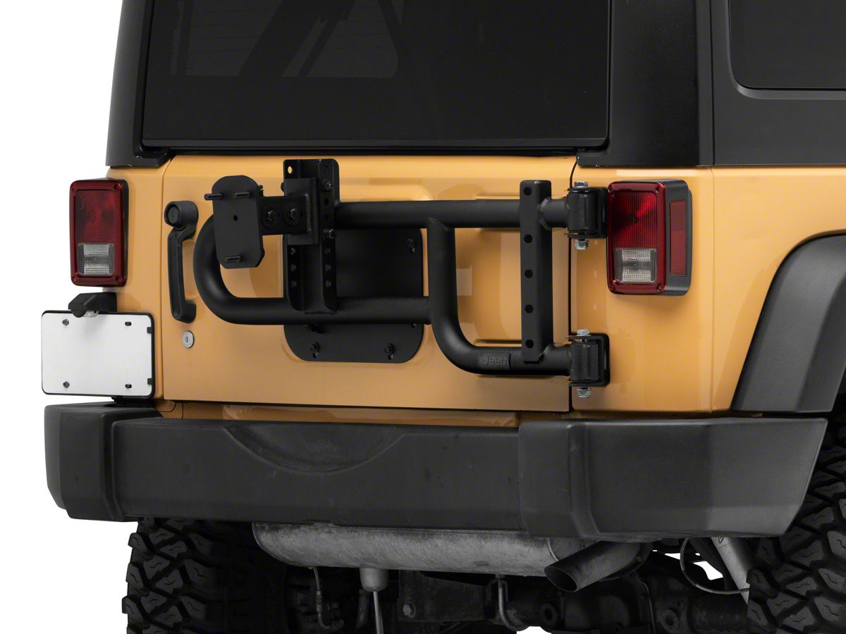 Officially Licensed Jeep Jeep Wrangler HD Tire Carrier for OEM Tail Gate  with Jeep Logo J164367 (07-18 Jeep Wrangler JK) - Free Shipping