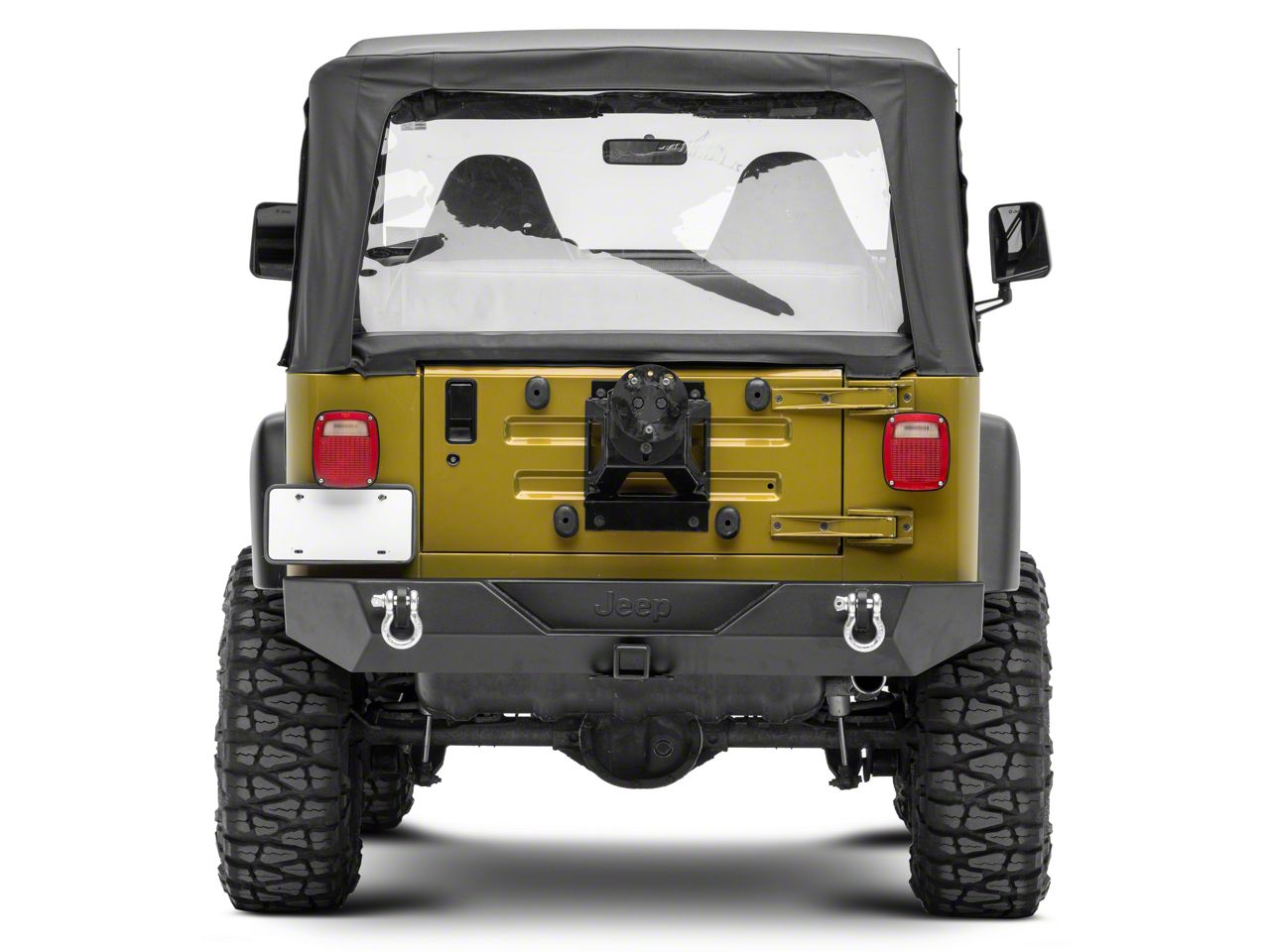 Jeep Licensed by RedRock Trail Force HD Rear Bumper with Jeep Logo (87-06  Jeep Wrangler YJ u0026 TJ) | RedRock