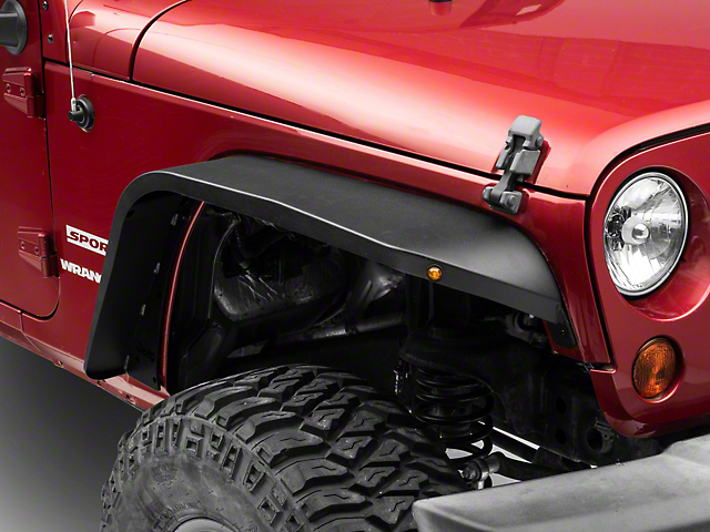 Officially Licensed Jeep Slim Fender Flares with Jeep Logo; Front (07-18 Jeep Wrangler JK)