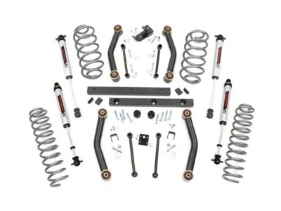 Rough Country 4-Inch Suspension Lift Kit with V2 Monotube Shocks (03-06 Jeep Wrangler TJ)