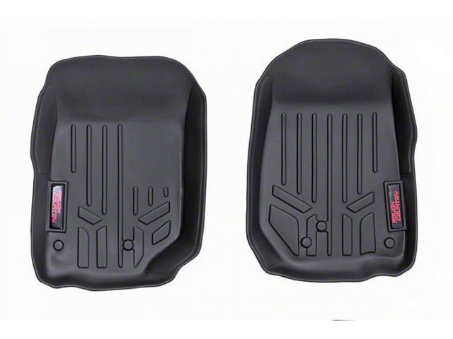 Rough Country Heavy Duty Front Floor Liners; Black (14-18 Jeep Wrangler JK)