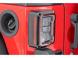Rough Country LED Tail Lights; Black Housing; Clear Lens (07-18 Jeep Wrangler JK)