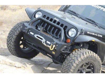 TJM Rock Crawler Heavy Duty Stubby Front Bumper; Black (07-18 Jeep Wrangler JK)