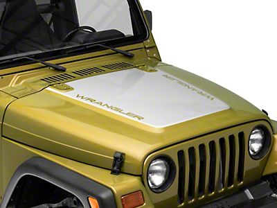  Calcomanía con licencia oficial de Jeep Jeep Wrangler Wrangler Hood;  Plata J1 (