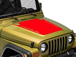Officially Licensed Jeep Wrangler Hood Decal; Red (97-06 Jeep Wrangler TJ)