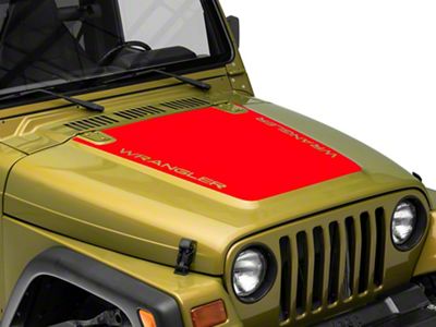 Jeep Licensed by RedRock Wrangler Hood Decal; Red (97-06 Jeep Wrangler TJ)