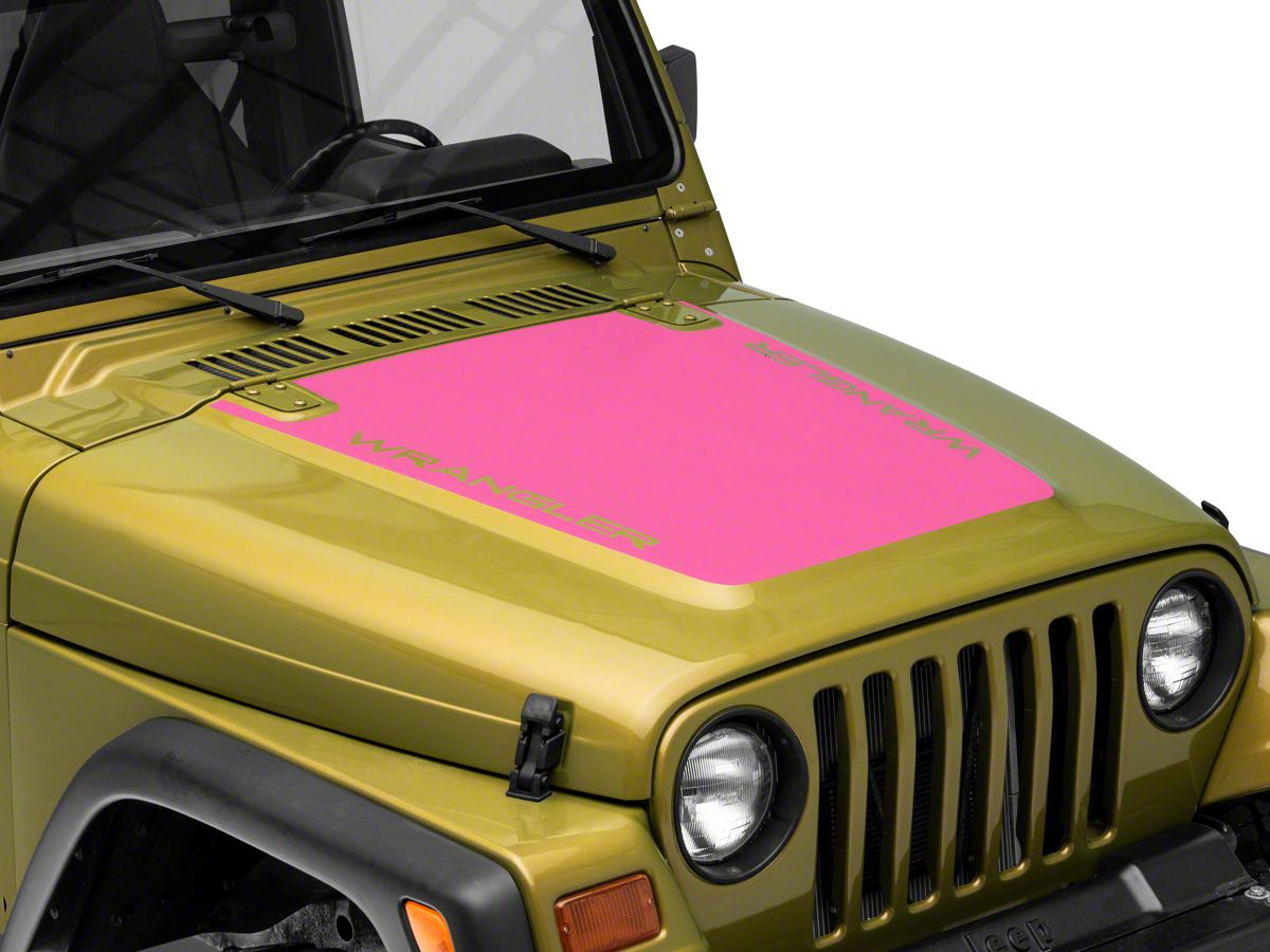Officially Licensed Jeep Jeep Wrangler Wrangler Hood Decal; Pink J165094 (97-06  Jeep Wrangler TJ) - Free Shipping