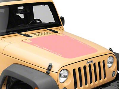Officially Licensed Jeep Jeep Wrangler Rubicon Hood Decal; Pink J165099  (07-18 Jeep Wrangler JK) - Free Shipping