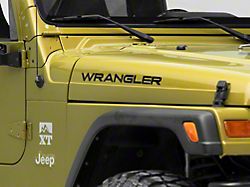 Officially Licensed Jeep Wrangler Hood Logo; Black (97-06 Jeep Wrangler TJ)