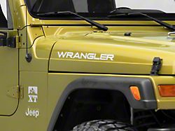 Jeep Licensed by RedRock Wrangler Hood Logo; Silver (97-06 Jeep Wrangler TJ)
