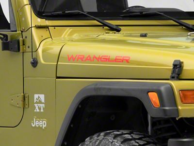 Jeep Licensed by RedRock Wrangler Hood Logo; Red (97-06 Jeep Wrangler TJ)