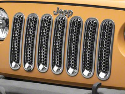 RedRock Grille Inserts; Chrome (07-18 Jeep Wrangler JK)