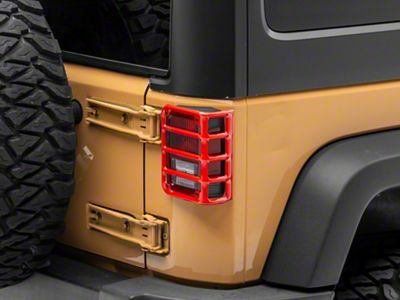 RedRock Tail Light Trim; Red (07-18 Jeep Wrangler JK)