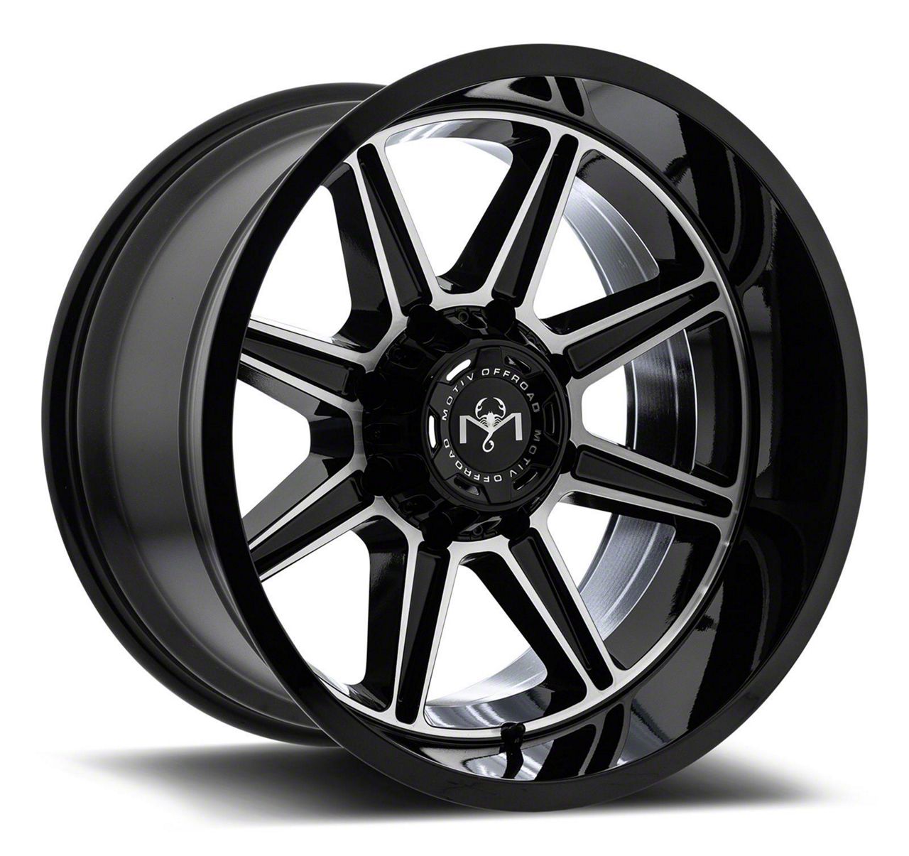 Motiv Offroad Balast Gloss Black with Chrome Accents Wheel; 17x9 (20-23 Jeep Gladiator JT)