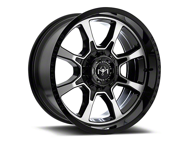 Motiv Offroad Glock Gloss Black with Chrome Accents Wheel; 18x9 (20-23 Jeep Gladiator JT)
