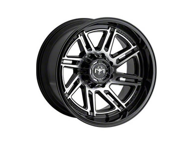 Motiv Offroad Millenium Series Gloss Black with Chrome Accents Wheel; 17x9 (76-86 Jeep CJ5 & CJ7)