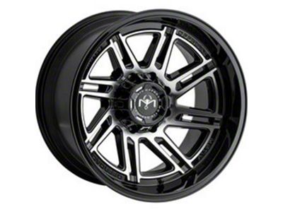 Motiv Offroad Millenium Series Gloss Black with Chrome Accents Wheel; 17x9 (18-24 Jeep Wrangler JL)