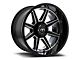 Motiv Offroad Balast Gloss Black with Chrome Accents Wheel; 17x9 (87-95 Jeep Wrangler YJ)