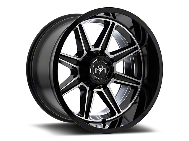 Motiv Offroad Balast Gloss Black with Chrome Accents Wheel; 20x10 (18-22 Jeep Wrangler JL)