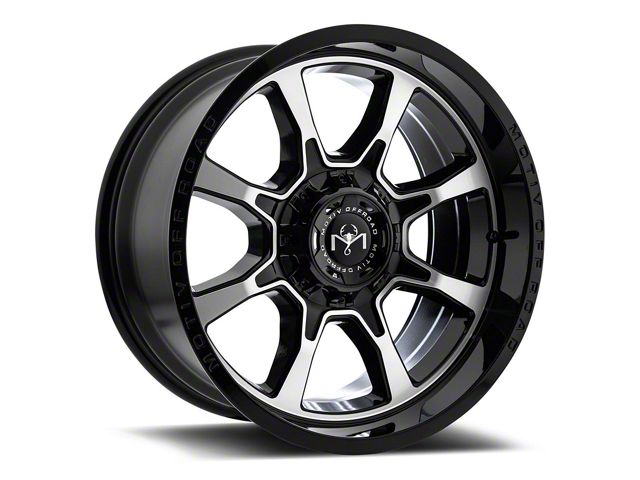 Motiv Offroad Glock Gloss Black with Chrome Accents Wheel; 20x10 (22-24 Jeep Grand Cherokee WL)