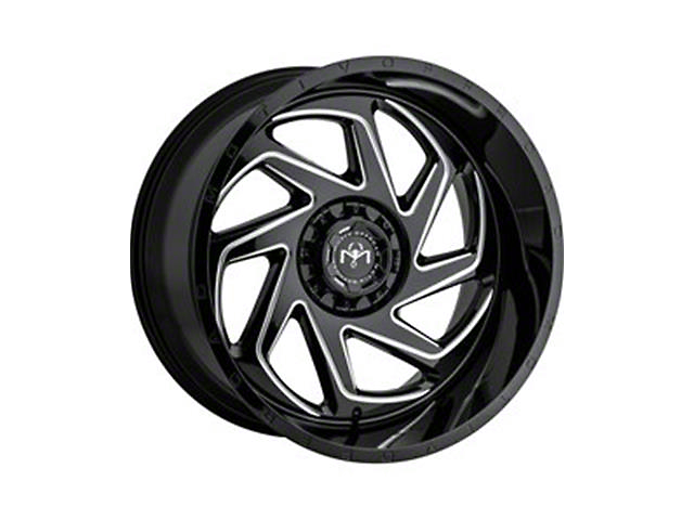 Motiv Offroad Morph Gloss Black with Chrome Accents Wheel; 20x10 (18-22 Jeep Wrangler JL)