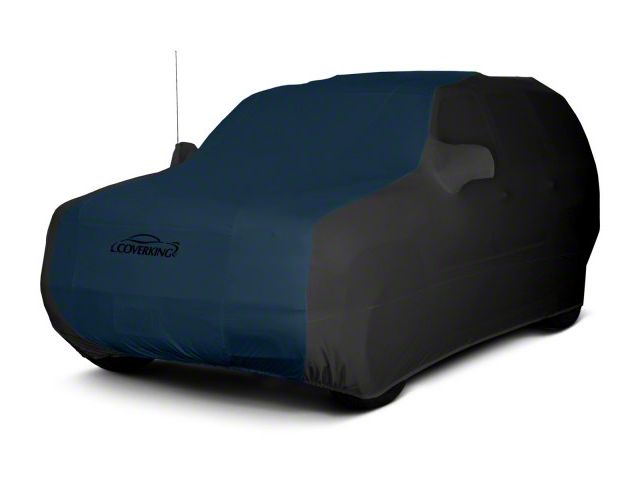 Coverking Satin Stretch Indoor Car Cover; Black/Dark Blue (87-95 Jeep Wrangler YJ, Excluding Islander)