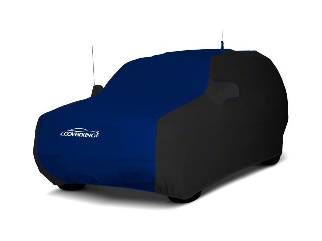 Coverking Satin Stretch Indoor Car Cover; Black/Impact Blue (14-18 Jeep Wrangler JK 2-Door)