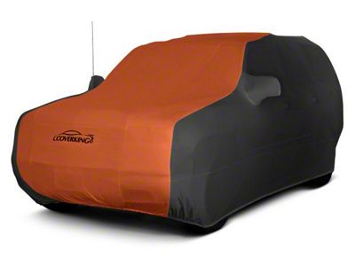 Coverking Satin Stretch Indoor Car Cover; Black/Inferno Orange (04-06 Jeep Wrangler TJ Unlimited)
