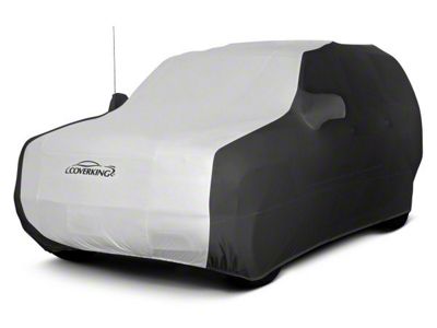 Coverking Satin Stretch Indoor Car Cover; Black/Pearl White (18-24 Jeep Wrangler JL 4-Door w/ Fastback Soft Top)
