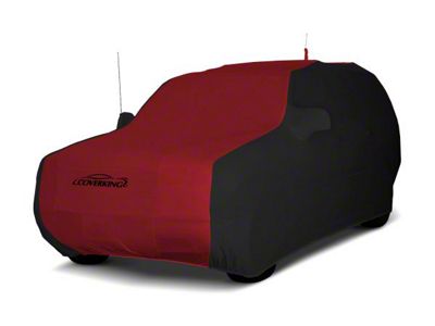 Coverking Satin Stretch Indoor Car Cover; Black/Pure Red (87-95 Jeep Wrangler YJ, Excluding Islander)